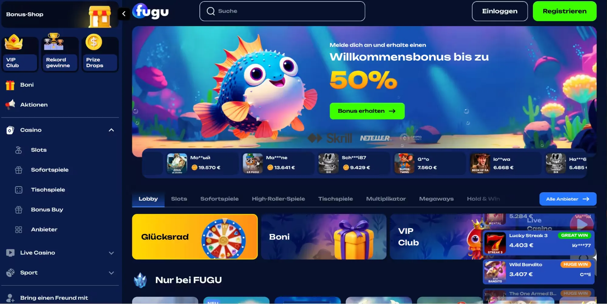 Auszahlungen im Non-Sticky-System von Fugu Casino Auszahlungen im Non-Sticky-System von Fugu Casino